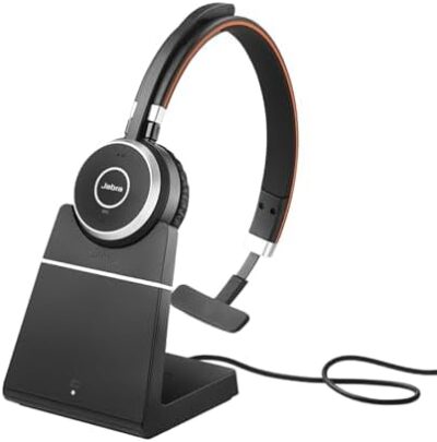 Jabra Evolve 65 Se Link380A Ms Stereo- Bluetooth Headset With Noise-Cancelling Microphone, Long-Lasting Battery And Dual Connectivity - Works With All Other Platforms - Black