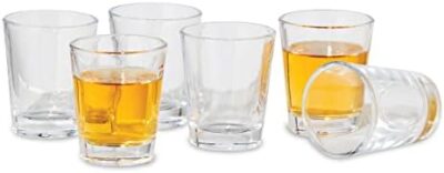 Oggi Tall Shot Glasses W/Heavy Base, Set 6 - Real Glass Shot Glass Set, Cool & Classic Design Ideal Groomsmen Gifts, Tequila Shot Glasses, Bachelor Party Favors For Men - 2Oz / 59Ml