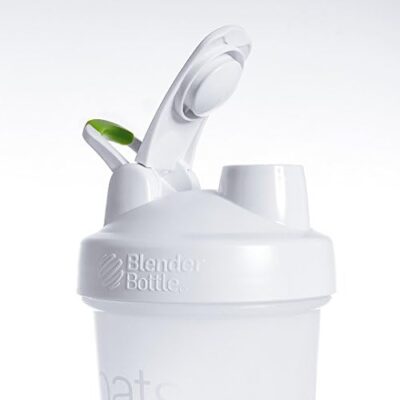 Oats Overnight Blenderbottle - Customized For Overnight Oats - No Whisk Ball - Milk Fill Line - Clear/White/Green - 20-Ounce Loop Top - Image 3