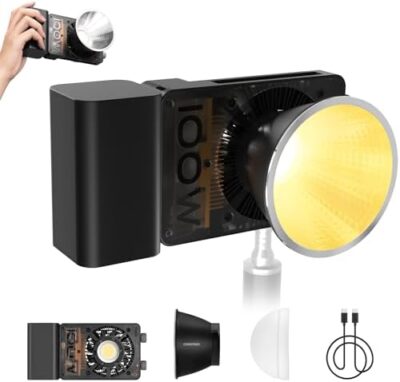 Zhiyun Cinepeer Cx100 100W Led Video Light [Official] With Built-In 4500Mah Battery,Bi-Color Cob Continuous Output Lighting 2700K-6500K For Filmmaking/Live Streaming/Videography/Studio Photography