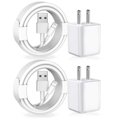 [Apple Mfi Certified] Iphone Charger, 2Pack Lightning Cable Apple Charging Cords &Fast Quick Usb Wall Charger Travel Block Plug Adapter For Iphone 14/13/12/11 Pro/11/10/Xs Max/Xr/8/7/6S/6 Plus