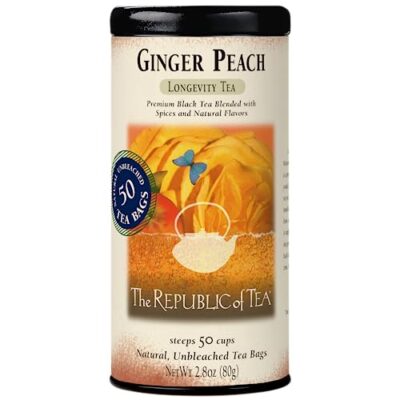 The Republic Of Tea Ginger Peach Black Tea, Caffeinated, 50 Count - Image 3