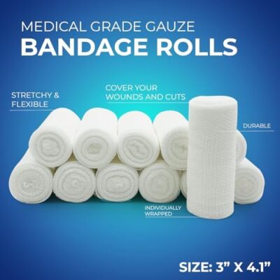 Med Pride Conforming Gauze Rolls First Aid Rolled Stretch Bandages For Wounds & Injuries ? Disposable Nonsterile Body Wrap Dressing For The Knee, Ankle, Hands, Wrist, White (3''X 4.1 Yd) - Image 2