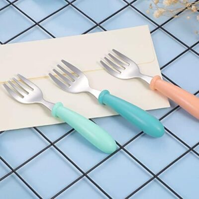 Pimoys 6 Pieces Toddler Forks Baby Forks For Self Feeding, Kids Forks With Round Handle, Stainless Steel Toddler Utensils Children'S Safe Silverware Set Bpa Free, Dishwasher Safe - Image 3