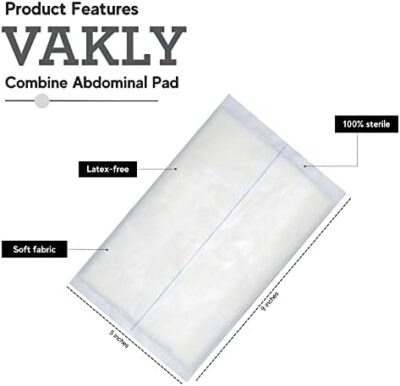 Abd Combine Abdominal Pads 5X9 Inches - High Absorbency Sterile Individually Wrapped 5''X9'' First Aid Non-Adherent Absorbent Post-Op Surgical Gauze - Heavy-Draining, Trauma And Wound Dressing - Image 2