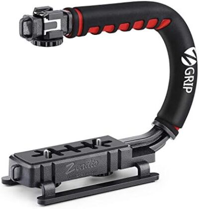 Zeadio Video Action Stabilizing Handle Grip Handheld Stabilizer With Cold-Shoe Mount For All Dslr Camera Camcorder