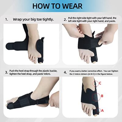 1 Pair Bunion Corrector For Women & Men, Night Bunion Splint, Big Toe Straightener, Bunion Brace For Bunion Pain Relief - Image 3