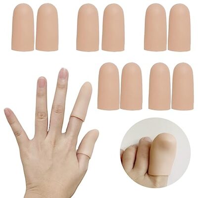 10Pcs Gel Finger Cots Medium, Finger Protector Support New Material Finger Sleeves Great For Trigger Finger, Hand Eczema, Finger Cracking, Finger Arthritis And More