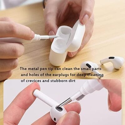 Cleaner Kit For Airpods,Earbuds Cleaning Kit For Airpods Pro 1 2 3, Multi-Function Cleaning Tool With Brush For Wireless Earphones Bluetooth Headphones Camera And Iphone(White) - Image 3