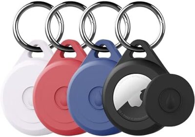 Airtag Keychain Holder Case For Apple Airtag, 2 Pack Of Ipx8 Waterproof, Fully Shockproof, Anti Scratch Airtag Holder Case For Key, Kid, Bag, Luggage, Pets Collar