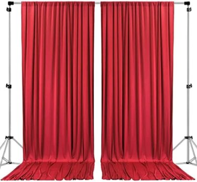 10 Feet X 10 Feet Ifr Polyester Backdrop Drapes Curtains Panels With Rod Pockets - Wedding Ceremony Party Home Window Decorations - Red