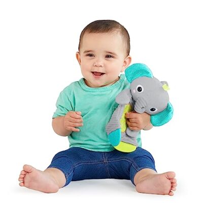 Bright Starts Snuggle & Teethe Bpa-Free Crinkle Teething Plush Baby Toy - Giraffe - Image 2