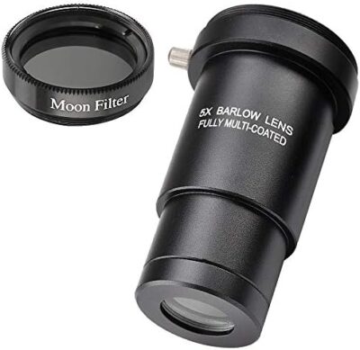 1.25-Inch 5X Barlow Lens & Moon Filter Kit-For Telescope Eyepieces