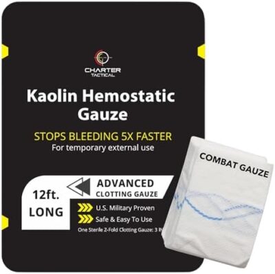 First Aid Advanced Quick Clotting Combat Gauze - Flexible Hemostatic Gauze - Stop The Bleed Kit Faster Wound Packing Gauze With Quick Clotting Medical Gauze - Survival Kit Supplies - 3" X 12.5'