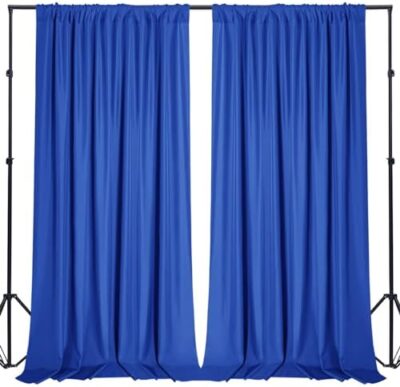 10X10Ft White Backdrop Curtains Polyester Photo Backdrop Drapes Curtains 2 Panels With Rod Pockets For Party Birthday Wedding Photography Home Decoration