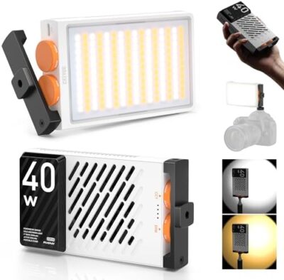 Zhiyun Fiveray M40 Video Light [Official], 40W Portable Camera Light, 14000 Lux, Cri/Tlci 96+ 2700-6200K, 320G Led Panel Dslr Photography Lighting, Lighting Setup For Youtube, Tiktok