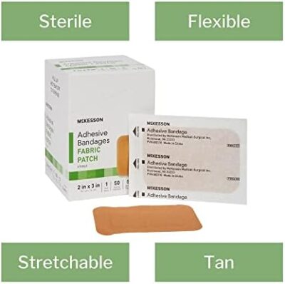 Mckesson Adhesive Bandages, Sterile, Fabric Patch, 2 In X 3 In, 50 Count, 1 Pack - Image 3