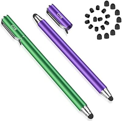 (2 Pcs)[0.18-Inch Fine Tip ] Stylus Touch Screen Pens 5.5" L Perfect For Drawing Writing Gaming Compatiable With Apple Ipad Iphone Samsung Tablets And All Other Touch Screens