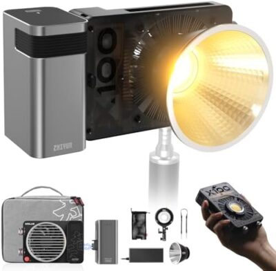 Zhiyun Molus X100 Combo V2 Upgraded Version Led Video Light [Official],Portable 100W 2700K-6500K Cri 95+ Tlci 97+ Bluetooth Brightness Control Continuous Output Lighting For Photography Studio Light