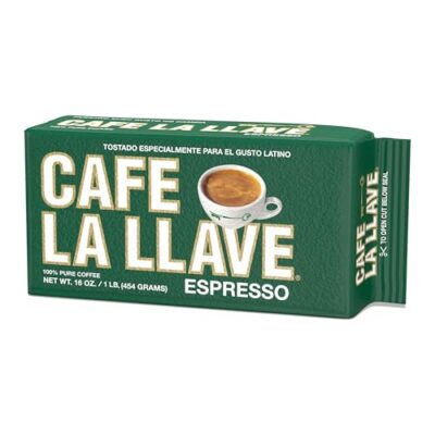 Cafe La Llave Dark Roast Ground Espresso Coffee, 10 Oz Brick - Rich And Bold Cuban-Style Blend For Moka Pot, Espresso Machine, Or Drip Coffee Maker - Strong, Aromatic Flavor