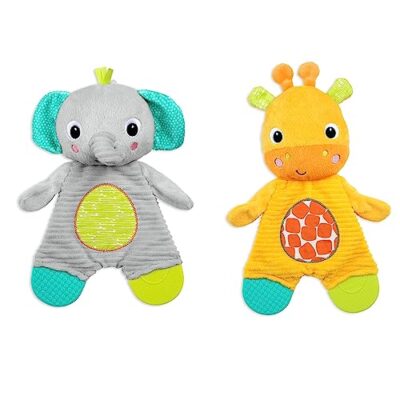 Bright Starts Snuggle & Teethe Bpa-Free Crinkle Teething Plush Baby Toy - Giraffe