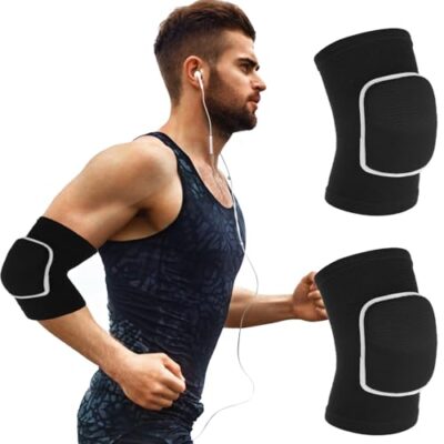 Arm Brace Pads Elbow Protector Strap Pair, Breathable Anti-Collision Sponge Tendonitis Fitness Volleyball Basketball Tennis Golfers Knee Support Band For Kids Men Women Elderly