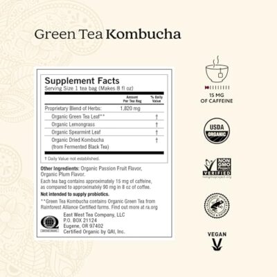 Yogi Tea - Green Tea Kombucha (6 Pack) - Supplies Antioxidants To Support Overall Health - Contains Caffeine - 96 Organic Green Tea Bags - Image 3