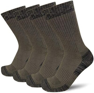 Aptyid Men'S Moisture Wicking Cushioned Crew Work Boot Socks (4 Pairs / 6 Pairs)