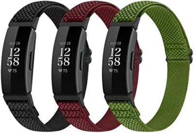 Adjustable Elastic Nylon Sport Bands Compatible With Fitbit Inspire 3/Inspire 2/Inspire/Inspire Hr/Ace 2/Ace 3, Soft Loop Stretchy Straps Replacement Wristbands For Fitbit Inspire Women Men