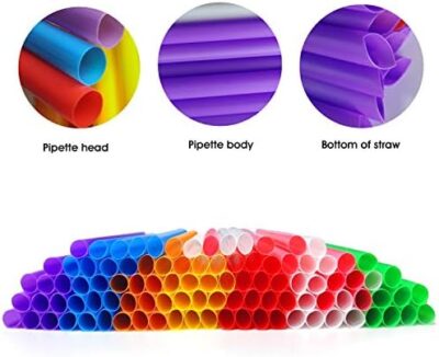 100 Pcs Jumbo Smoothie Straws Boba Straws,Individually Wrapped Multi Colors Disposable Plastic Large Wide-Mouthed Milkshake Bubble Tea Drinking Straw(0.43" Diameter And 9.45" Long) - Image 3