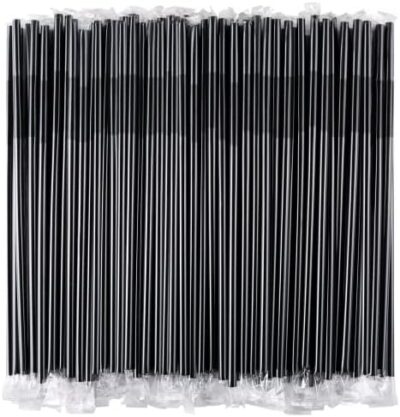 [Individually Wrapped] 100 Pcs Clear Flexible Plastic Straws, Disposable Bendy Straws, 10.2" Long And 0.23'' Diameter, Bpa-Free