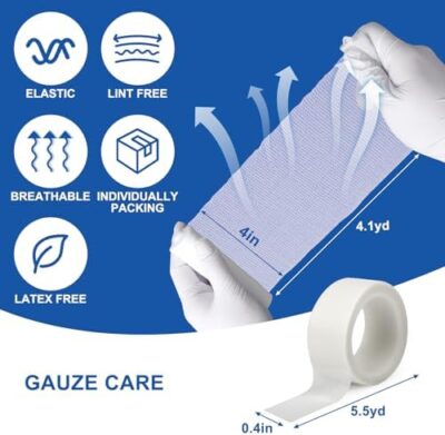 30 Pack Gauze Rolls Bandages, 4 In X 4.1 Yards, Individually Wrapped Breathable Rolled Gauze, Mummy Wraps, Premium First Aid Supplies & Medical Supplies For Wounds - Image 3