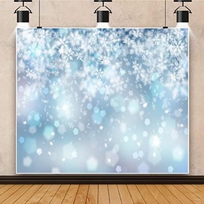 10X8Ft Falling Snowflake Portrait Backdrops For Photography Winter Ice Snow Flakes Photo Shoot Newborn Kids Baby Adults Wedding Photo Background Vinyl Photo Booth Props - Image 2