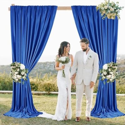 10X10Ft White Backdrop Curtains Polyester Photo Backdrop Drapes Curtains 2 Panels With Rod Pockets For Party Birthday Wedding Photography Home Decoration - Image 3