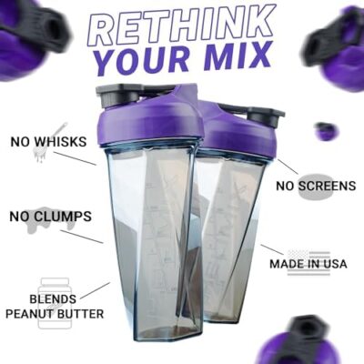 Helimix 2.0 Vortex Blender Shaker Bottle Holds Upto 28Oz | No Blending Ball Or Whisk | Usa Made | Portable Pre Workout Whey Protein Drink Cup | Mixes Cocktails Smoothies Shakes | Top Rack Safe - Image 2