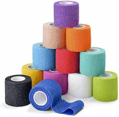 12Pack 1? X 5 Yards Self Adhesive Bandage Wrap, Elastic Self Breathable Self Adherent Wrap For Pets, Athletic Cohesive Bandage For First Aid, Sports Injury & Protection, 12Color - Image 2