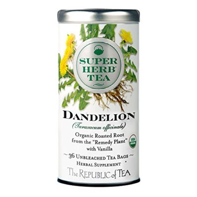 The Republic Of Tea ? Organic Dandelion Superherb Tea Tin, 36 Herbal Tea Bags, Naturally Caffeine-Free