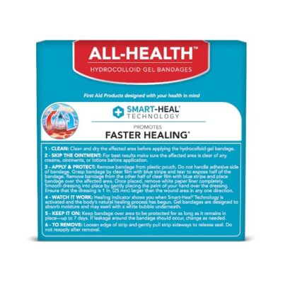 All Health Advanced Fast Healing Hydrocolloid Gel Bandages, Extra Large Wound Dressing, 3 Ct | Promotes Faster Healing For First Aid Blisters Or Wound Care - Image 2