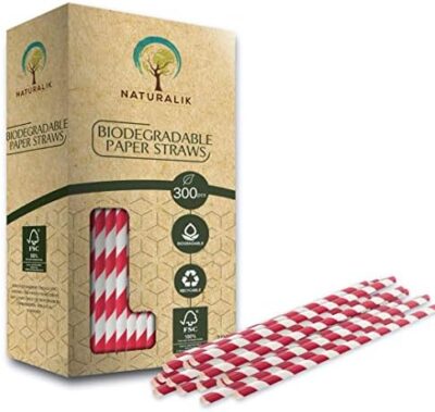 300/1000-Pack Extra Durable Brown Paper Straws Biodegradable- Premium Toxin Free Paper Straws Bulk- Drinking Straws For Juices, Restaurants And Party Supplies, 7.7" (Brown, 300Ct)