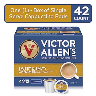 Victor Allen'S Coffee Sweet And Salty Caramel Flavored Cappuccino Mix, 42 Count, Single Serve K-Cup Pods For Keurig K-Cup Brewers Brewers (Packaging May Vary) - Image 3