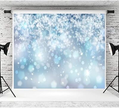 10X8Ft Falling Snowflake Portrait Backdrops For Photography Winter Ice Snow Flakes Photo Shoot Newborn Kids Baby Adults Wedding Photo Background Vinyl Photo Booth Props - Image 3