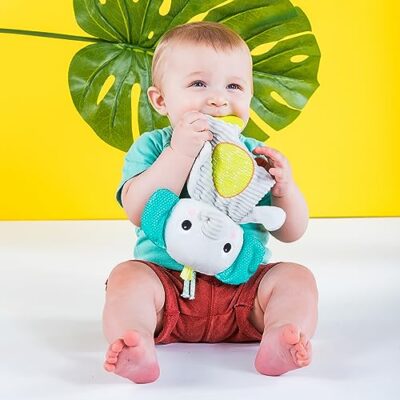 Bright Starts Snuggle & Teethe Bpa-Free Crinkle Teething Plush Baby Toy - Giraffe - Image 3