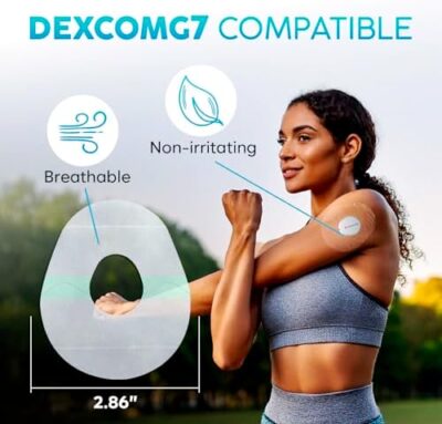 Dexcom G7 Over Patches Waterproof ? 20 X G7 Dexcom Over Patch, Stelo Overpatch, Transparent, Long-Lasting, No Glue On Center, Non-Irritating, Easy To Apply/Remove, Ideal For Sports, Swimming And Daily - Image 2