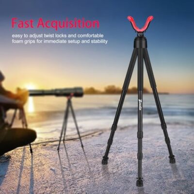 Zeadio Tripod Hunting Rest With High Density Foam Grip, Twist-Style Locking Leg, And Non-Marring V-Yoke Rest Head For Outdoor Activities - Image 2