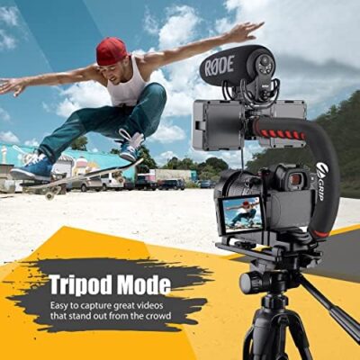 Zeadio Video Action Stabilizing Handle Grip Handheld Stabilizer With Cold-Shoe Mount For All Dslr Camera Camcorder - Image 3