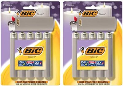 Bic Classic Maxi Pocket Lighter, Gray, 12-Pack (Packaging May Vary)