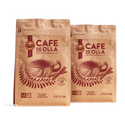 Caf? De Olla Ground Coffee, 12 Ounce (Pack Of 2), Cinnamon And Brown Sugar Spiced Mexican Dark Roast Coffee By La Monarca Bakery