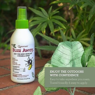 Quantum Buzz Away - Natural Deet-Free Insect Repellent, Citronella Essential Oil Bug Spray, Original Formula - Small Children And Up, Travel Friendly - 6 Fl Oz - Image 3