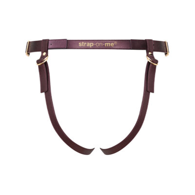 Strap-On-Me Leatherette Harness Generous One Size Aubergine - Image 3