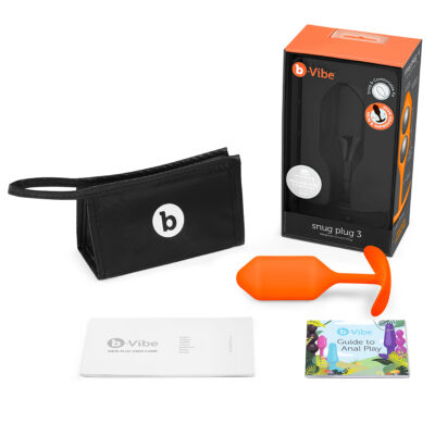 B-Vibe Snug Plug 3 (L) - Orange - Image 3